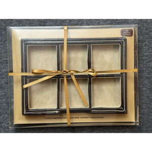 Bombay Company Faux Leather 2 Piece Trinket Jewelry Organizers - 9" x 6" - RARE